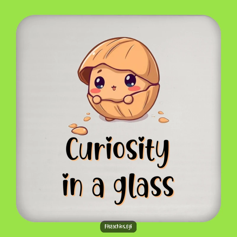 Funny Curious Pecan Coaster: Peeking Shell Design for a Perfect Funny Gift