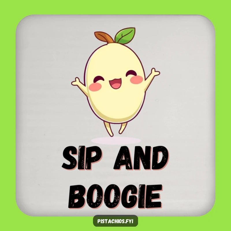 Funny Dancing Pistachio Coaster: Sip with Joy, Protect Surfaces, Gift