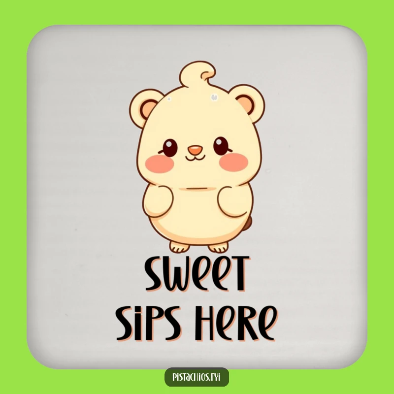 Funny Macadamia Shy Smile Coaster - Protect Surfaces with Sweetness, Great Funny Gift