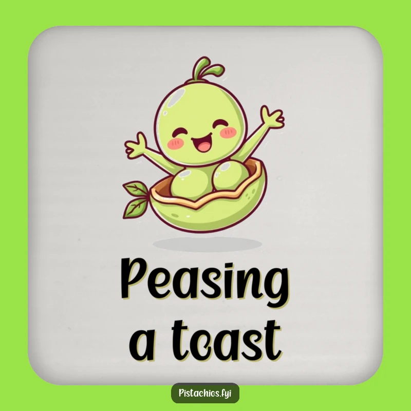 Funny Pea Pod Bounce Drink Coaster: Protect Surfaces with Hilarious Art