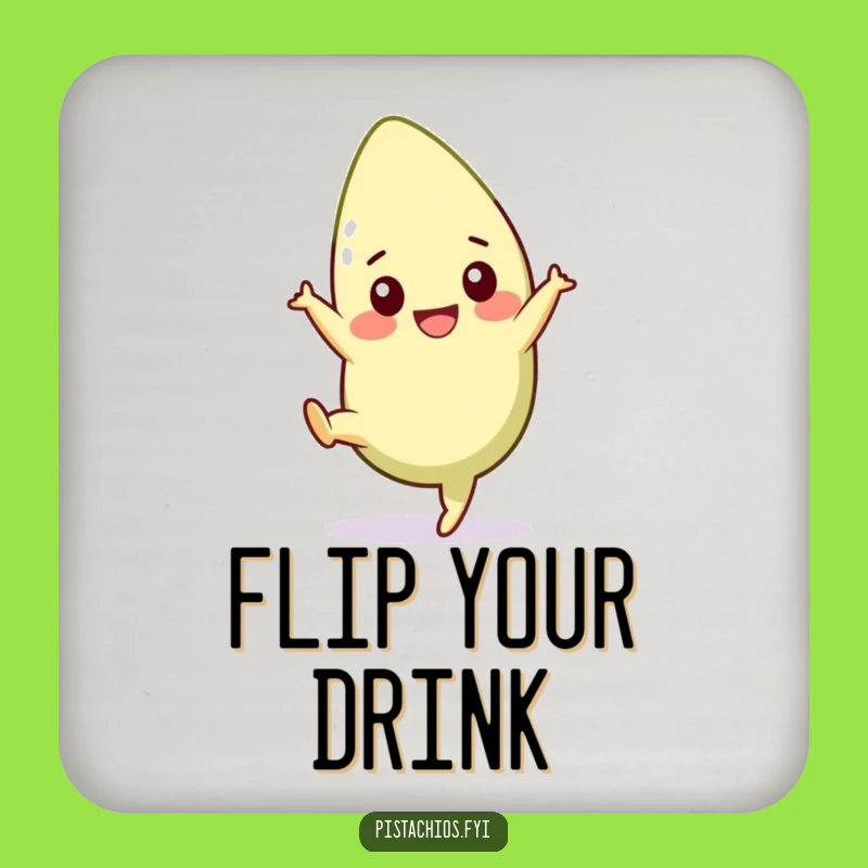 Funny Pistachio Cartwheel Coaster: Protect Surfaces with This Hilarious Gift!