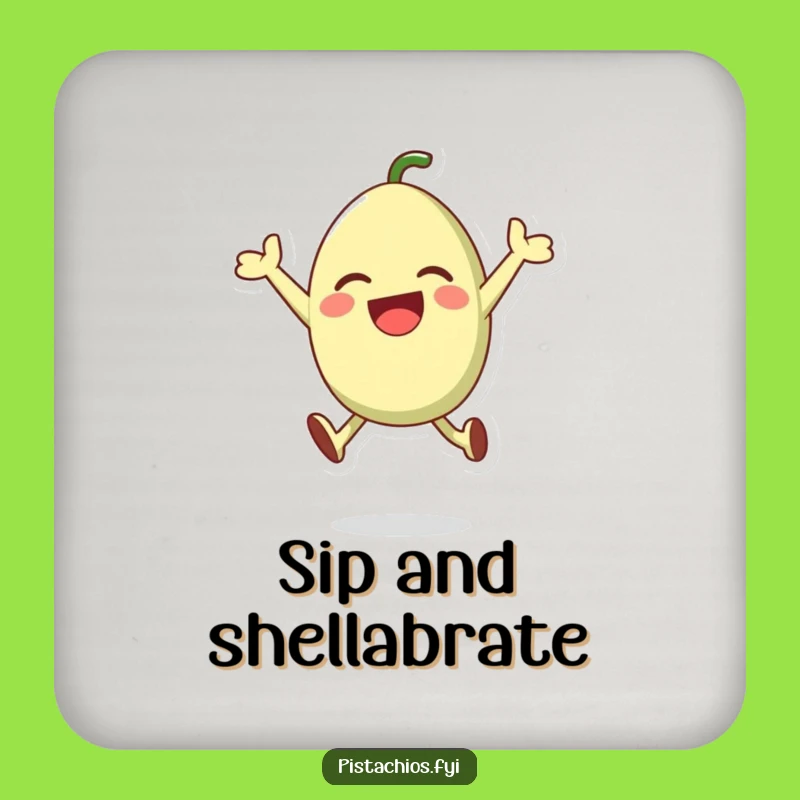 Funny Pistachio Coaster Set: Nutty Protection For Tables