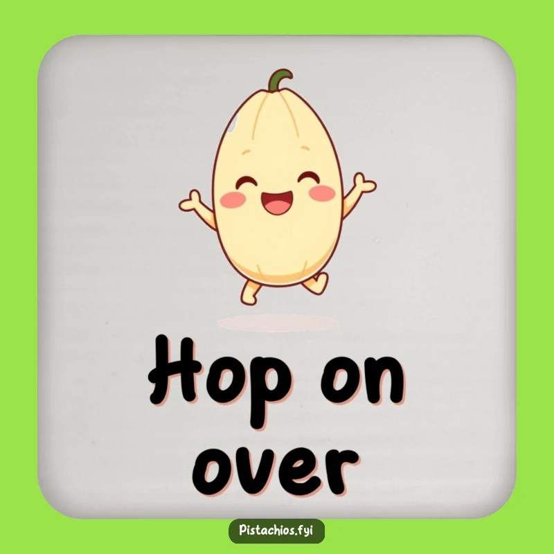 Funny Pistachio Hop Coaster: Protect Surfaces with This Hilarious Gift!