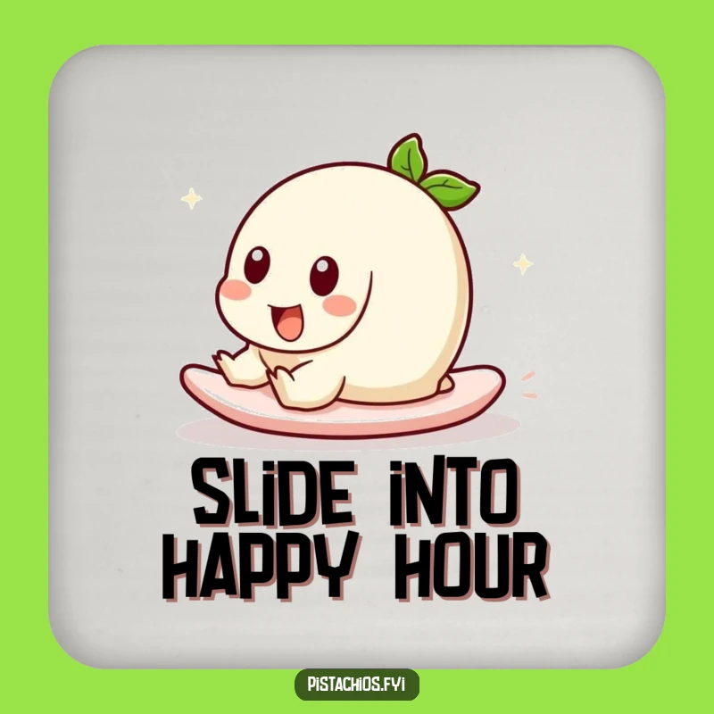 Funny Sliding Pistachio Drink Coaster: Protect Surfaces with Hilarious Playful Style