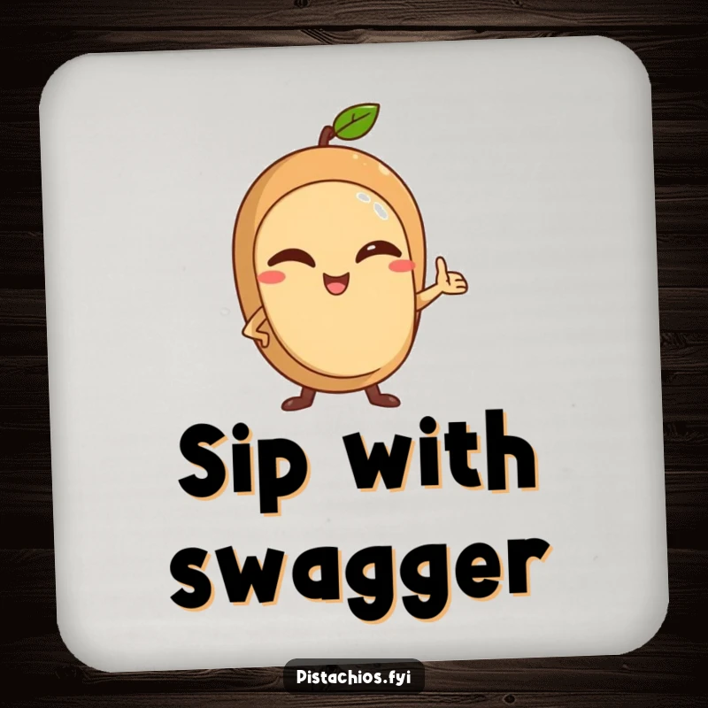 Funny Drink Coasters with a winking nut character in a confident pose, adding a humorous and protective touch.