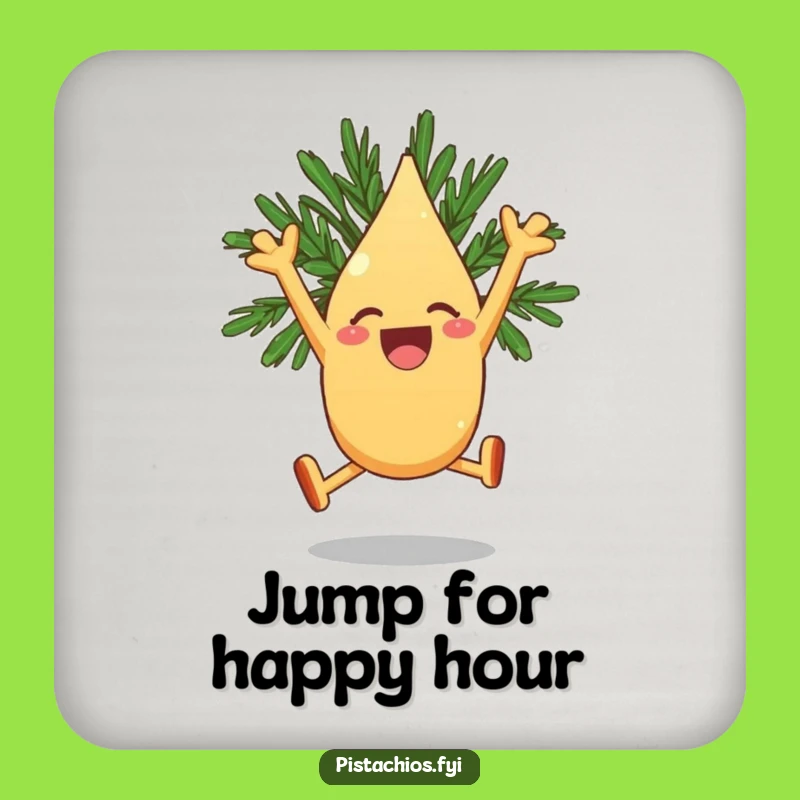 Funny Pine Nut Drink Coaster - Leaping Fun, Protect Surfaces!