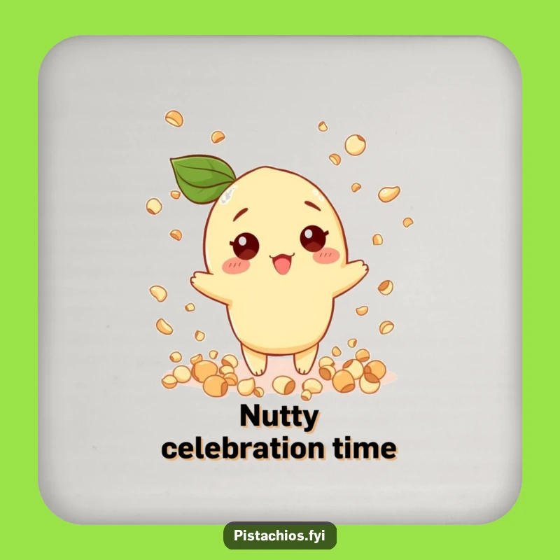 Funny Pistachio Coaster: Nut Confetti Celebration Fun