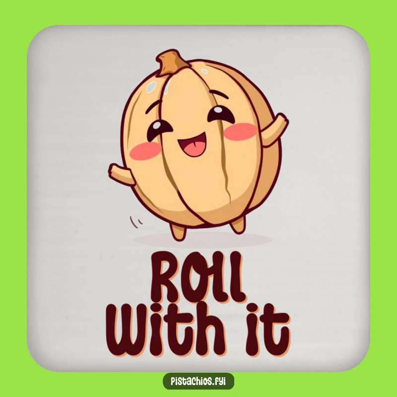 Funny Walnut Drink Coaster: Giggling Joy, Hilarious Nutty Protective Gift