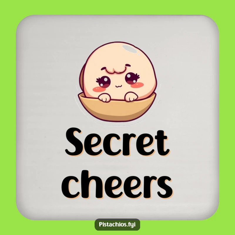 Funny Winking Pistachio Shell Coasters: Protect Surfaces with a Wink