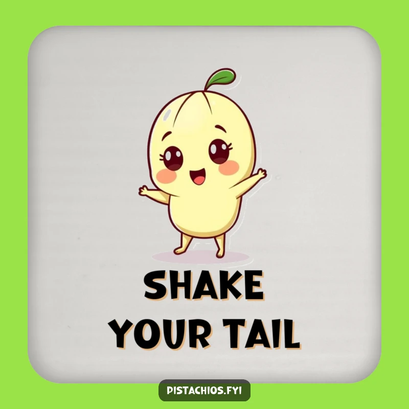 Funny Dancing Pistachio Coaster - Cheerful Character Drink Accessory