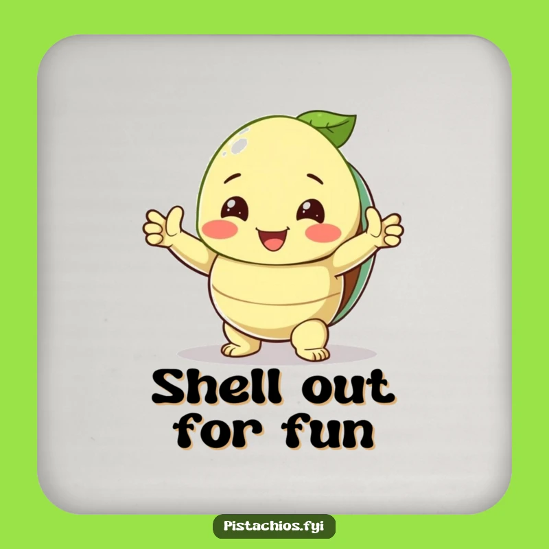 Funny Pistachio Triumph Drink Coaster: Protect Surfaces with Hilarious Art