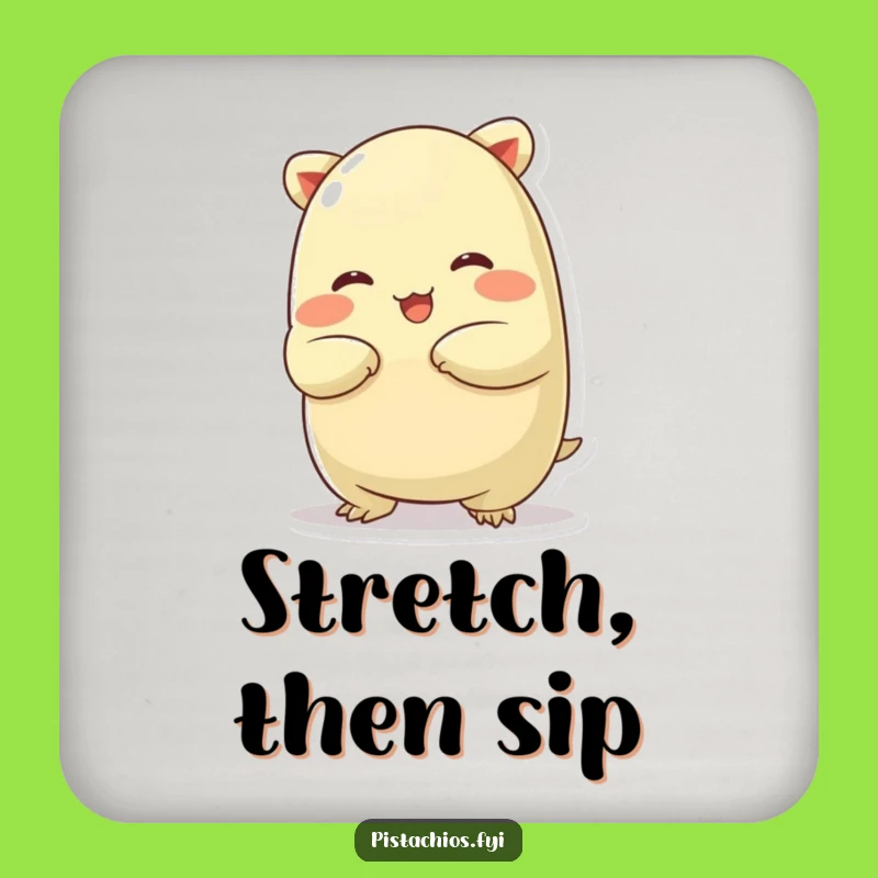 Funny Chubby Pistachio Coaster: Silly Stretchy Nut Protection, Perfect Funny Gift!