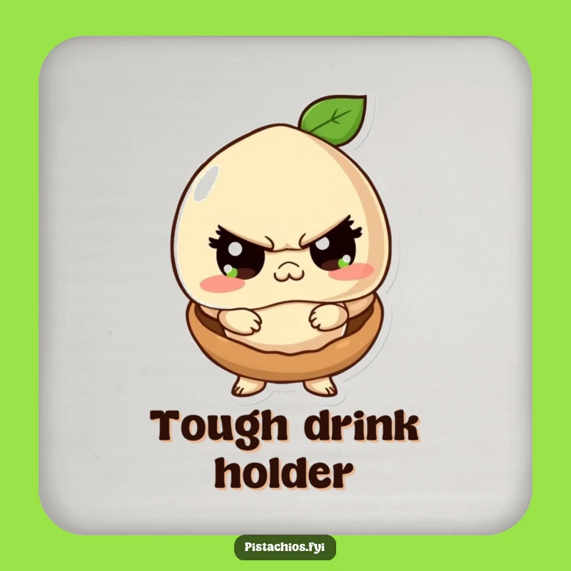 Funny Macadamia Tough Guy Coaster: Tough Nut's Defense - Protect!