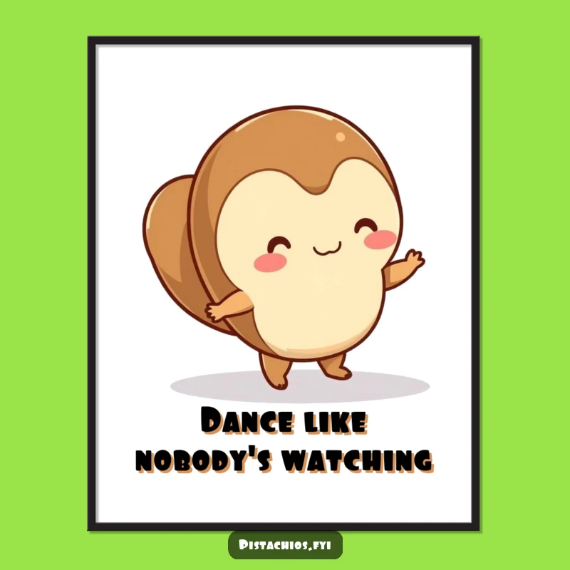 Funny Dancing Hazelnut Poster: Lively Art, A Joyful Funny Gift