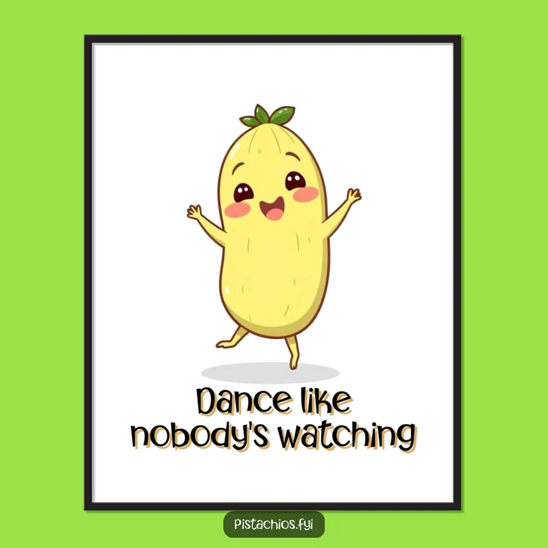 Funny Pistachio Jig Art Print: Cheerful Nutty Decor For Walls