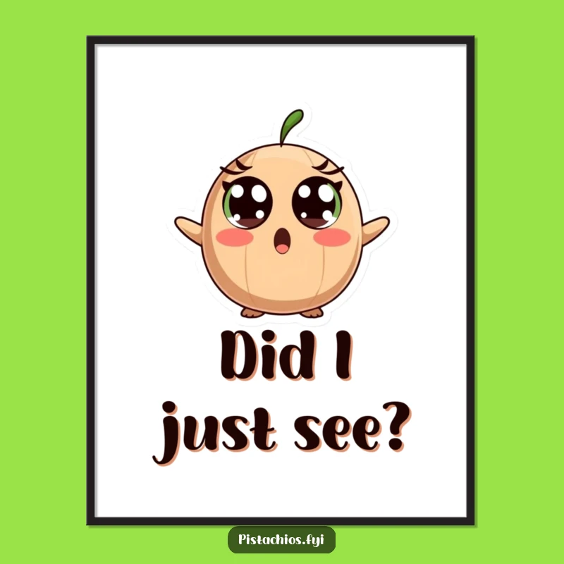 Funny Surprised Brazil Nut Poster - Wide Eyes, Hilarious Wall Decor!