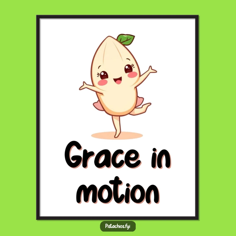 Funny Almond Pirouette Poster: Graceful Nut's Art - Elegant Wall Decor!