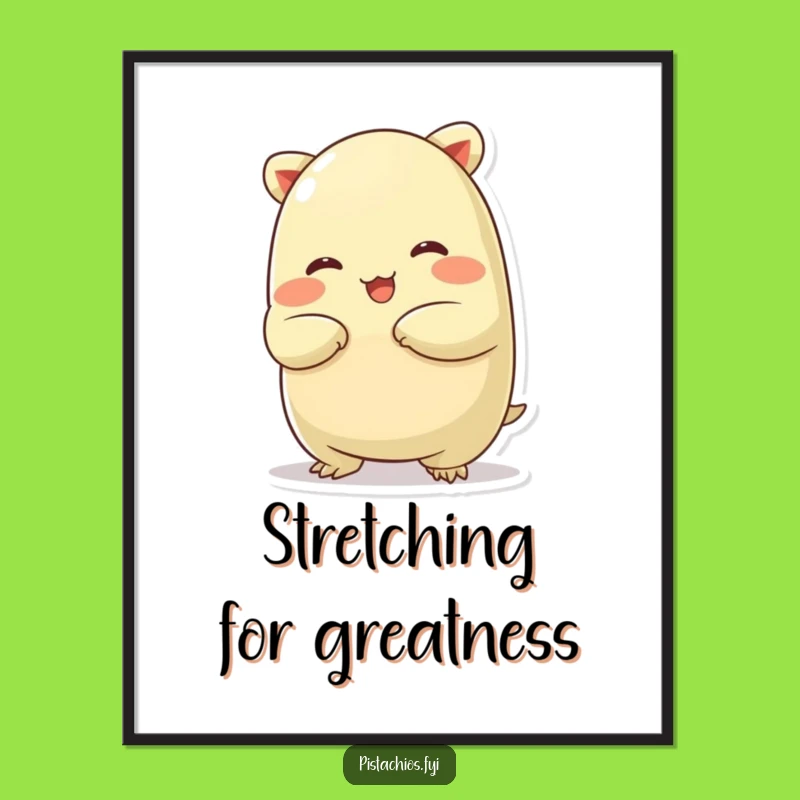 Funny Chubby Pistachio Poster: Silly Stretchy Art, Perfect Funny Gift for Wall Decor!