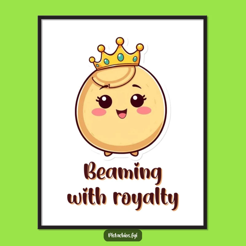 Funny Crowned Nut Poster - Happy Wall Art & Perfect Regal Gift