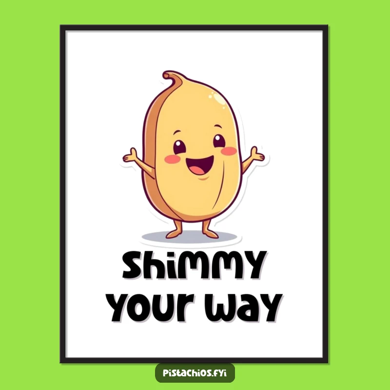 Funny Nut Shimmy Poster - Artistic Nut Character Dance, Inspiring Funny Gift for Wall Decor