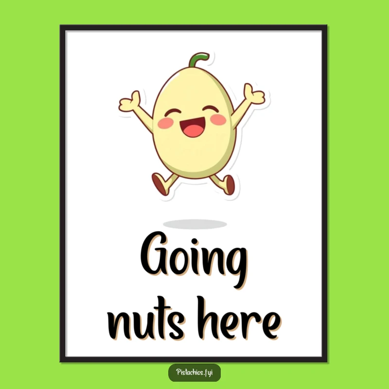 Funny Pistachio Art Print: Nutty Joy Decor For Kitchen Walls