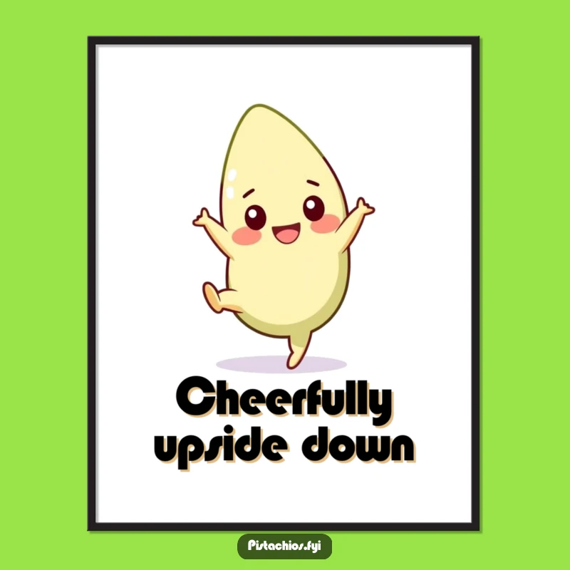 Funny Pistachio Cartwheel Poster: Dynamic Wall Art and a Hilarious Gift Idea!