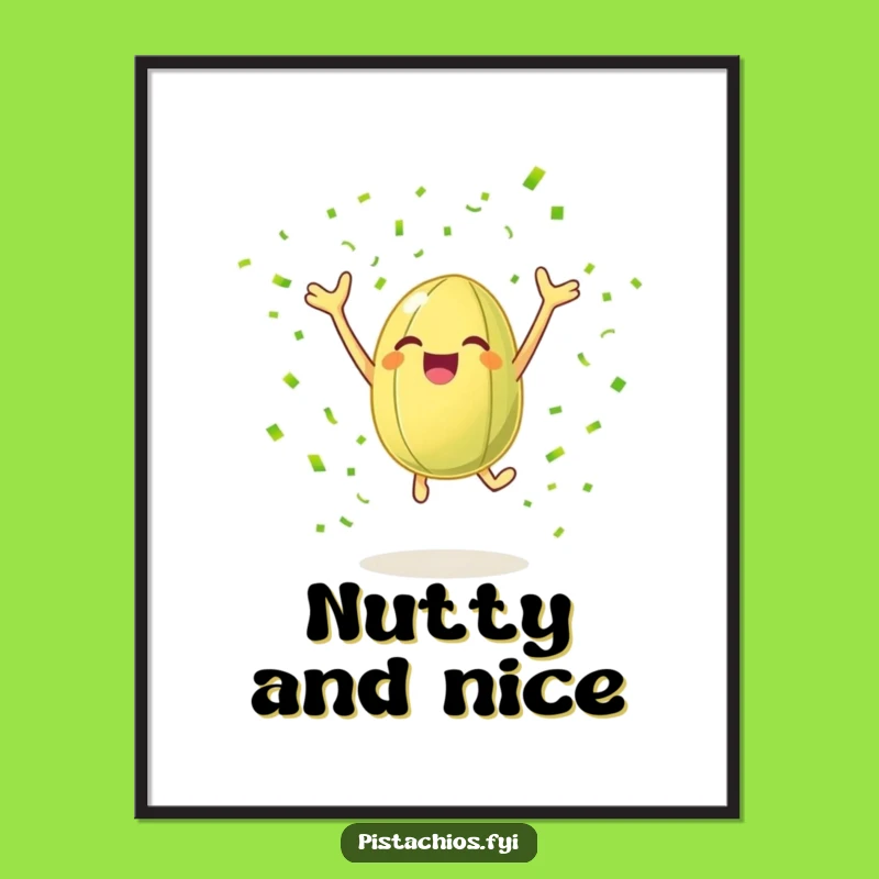Funny Pistachio Nut Poster: Joyful Art for a Celebratory Room