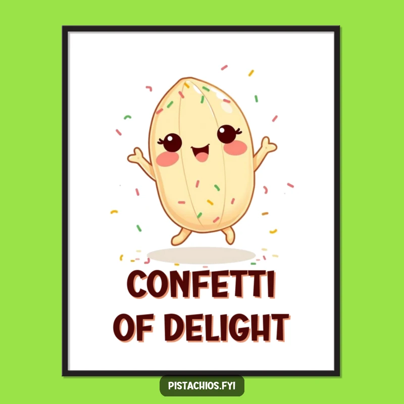 Funny Pistachio Poster: Delighted Sprinkle Dance Art