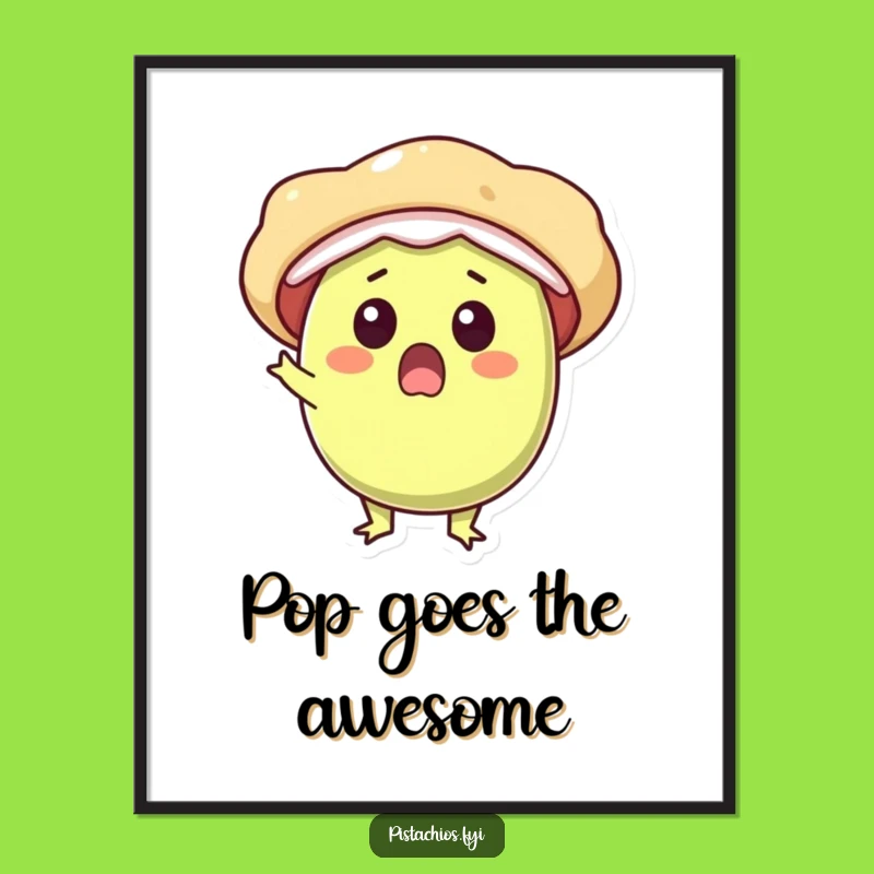 Funny Surprise Pistachio Pop Poster - Delightful Character Art