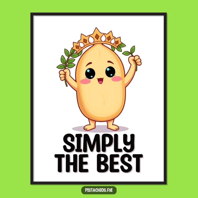 Funny Victorious Nut Poster - Champion Nut Character Art, Inspiring Funny Gift for Walls