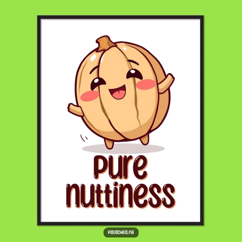 Funny Walnut Poster: Giggling Joy, Hilarious Nutty Wall Art Gift