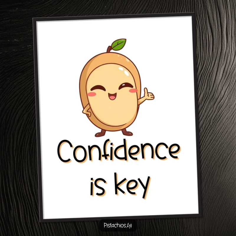 Funny Poster displaying a winking nut character in a confident pose, adding a humorous and charming touch to decor.