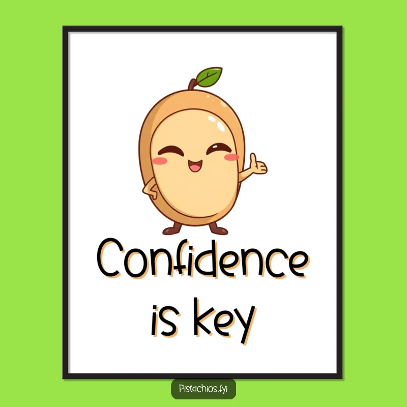 Funny Winking Nut Poster: Confident Character Art, Hilarious Wall Decor