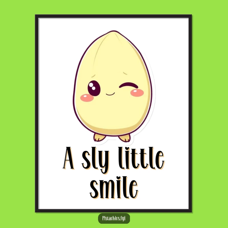 Funny Winking Pistachio Poster: Decorate with Hilarious Cheeky Charm