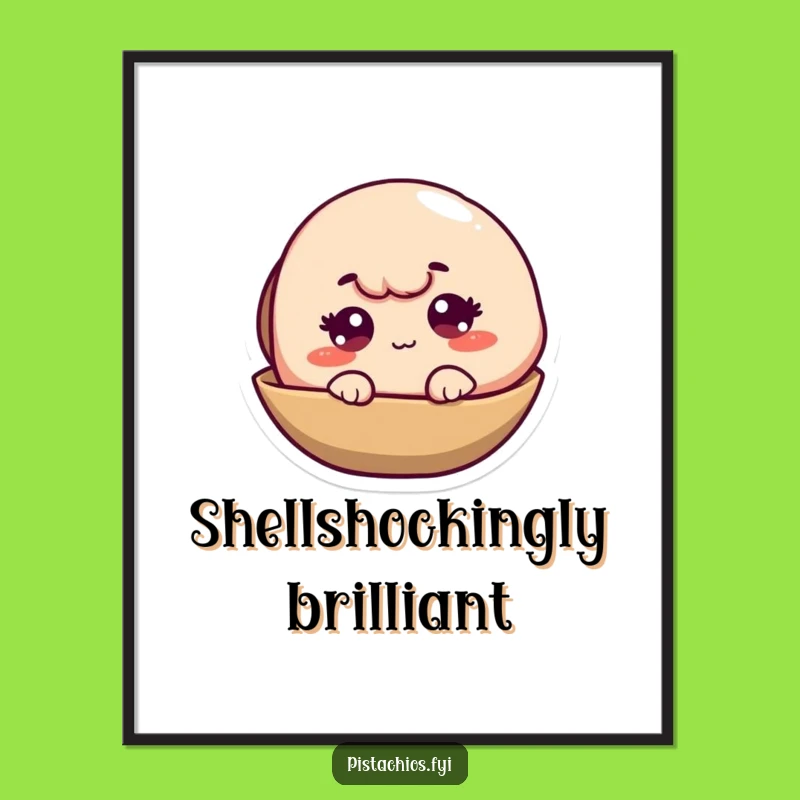 Funny Winking Pistachio Shell Poster: Add a Wink of Humor to Your Walls