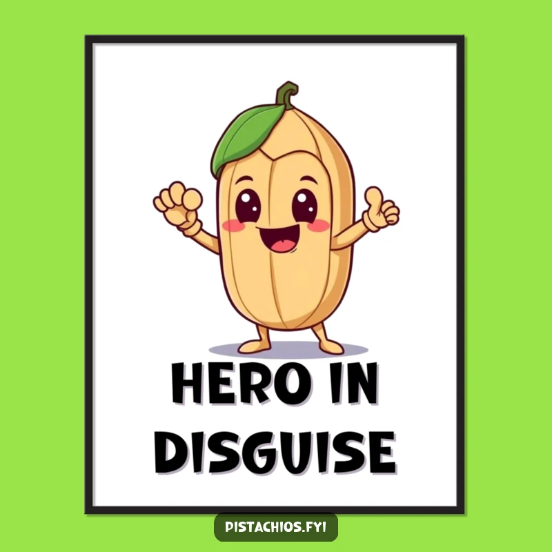 Funny Hero Brazil Nut Poster: A Delighted Nut's Bold Pose for a Perfect Funny Gift