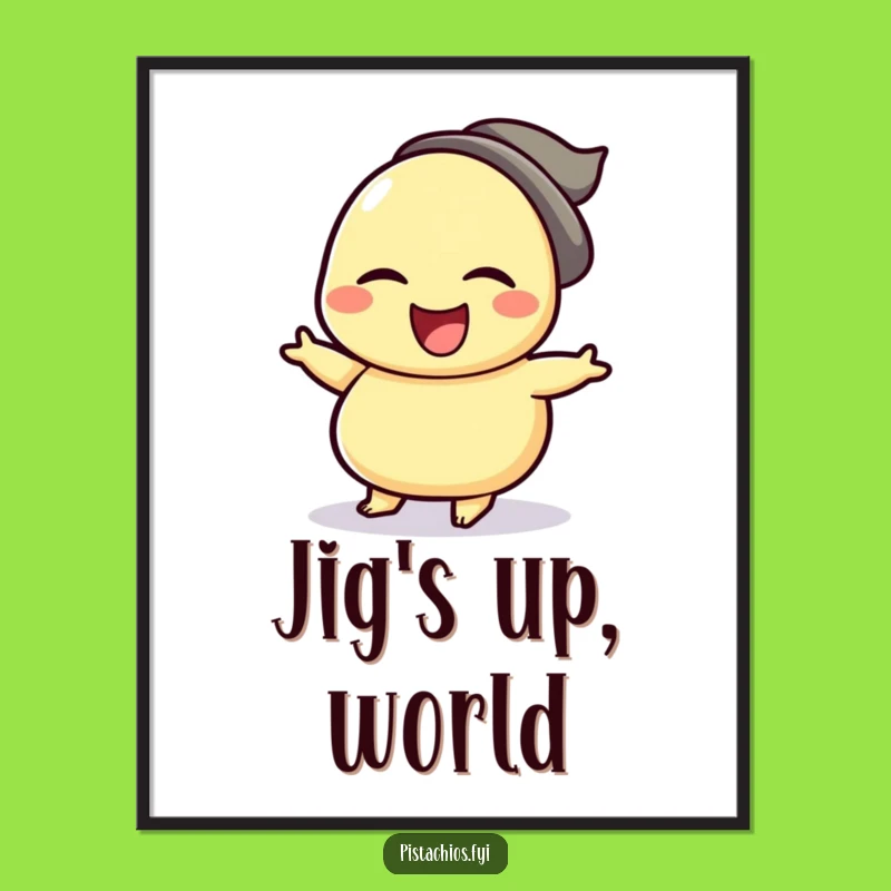 Funny Cashew Jig Poster: Winking Nut's Dance Art - Unique Wall Decor Gift!