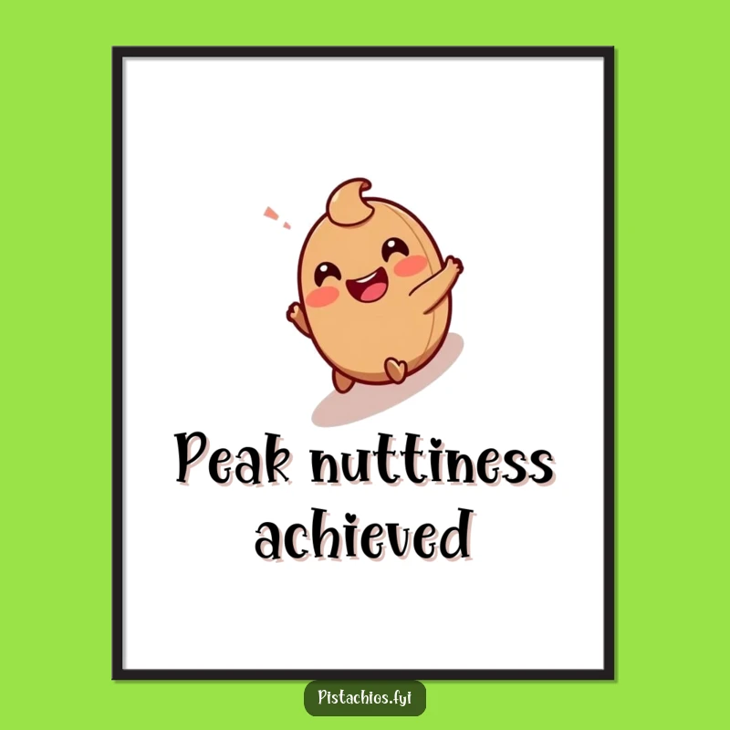 Funny Hazelnut Poster: Giggling Character Rolling Downhill - Hilarious Wall Art!