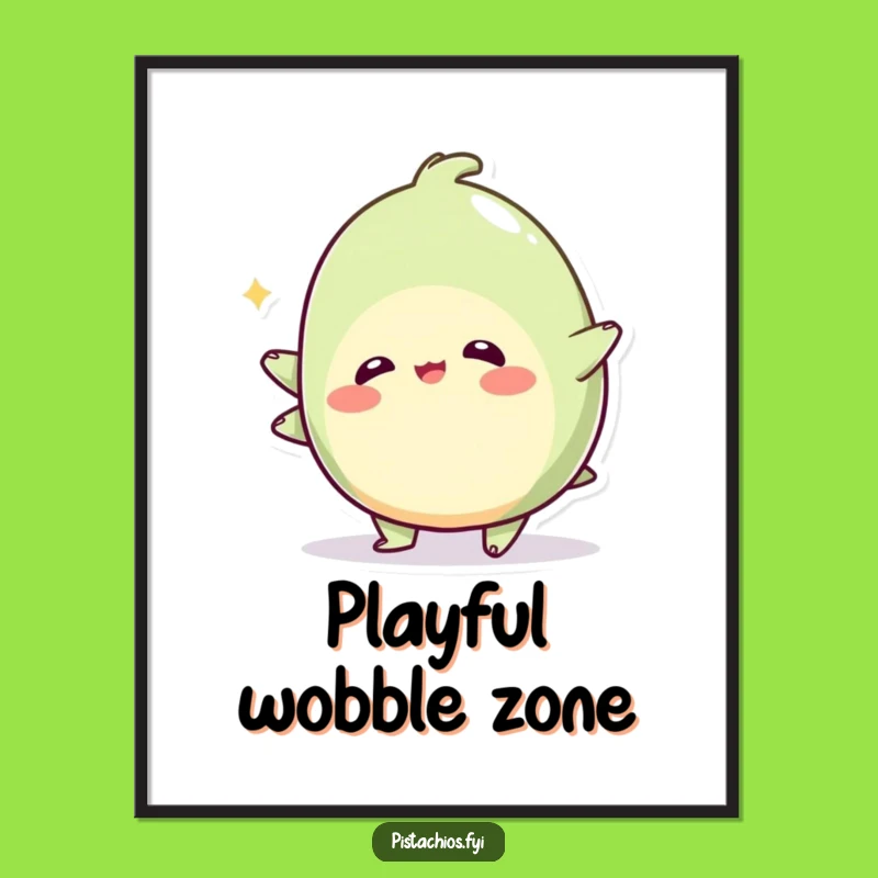Funny Wobbly Pistachio Poster: Playful Wobbling Art, Perfect Funny Gift for Wall Decor!