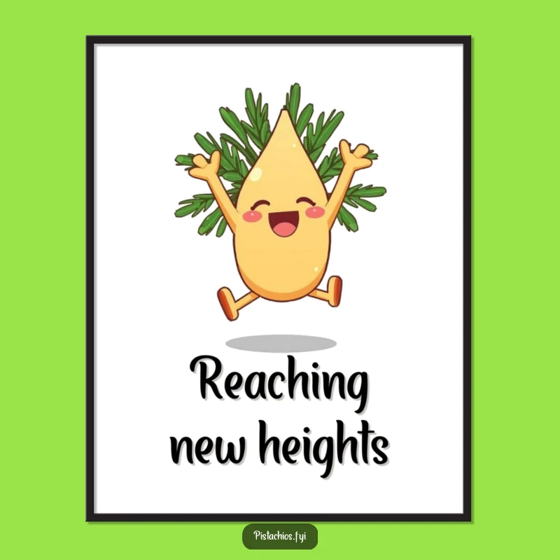 Funny Pine Nut Poster - Leaping Excitement, Hilarious Wall Art!