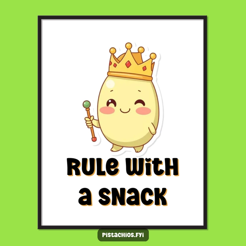 Funny Royal Pistachio Poster: Regal Art, A Majestic Funny Gift
