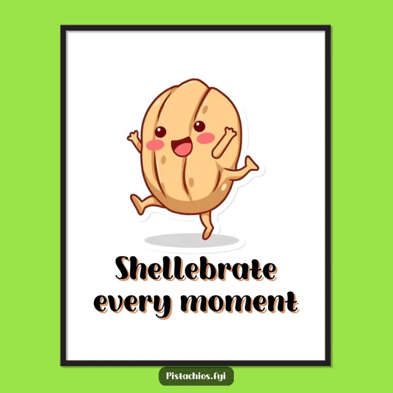 Funny Walnut Cartwheel Poster - Vibrant Nutty Art, Excellent Funny Gift