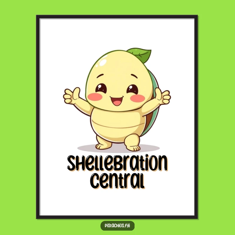 Funny Pistachio Triumph Poster: Hilarious and Motivational Wall Art