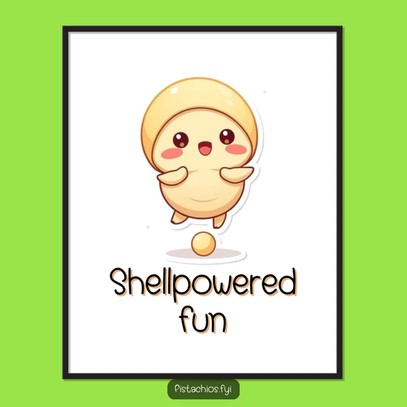 Funny Pistachio Poster: Bouncing Ball Shell Art