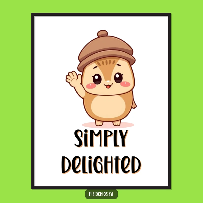 Funny Cheerful Hazelnut Poster: Tiny Hat Wave for a Perfect Funny Gift