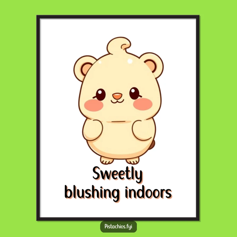 Funny Macadamia Shy Smile Poster - Cute Nutty Art, Excellent Funny Gift