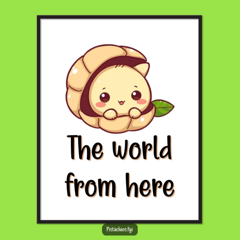 Funny Curious Pistachio Peeking Art - Intriguing Wall Decor, Hilarious Gift