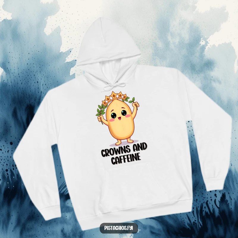 Funny Hoodie: A triumphant nut character adorned with a laurel wreath, offering a cozy and celebratory vibe for winners.