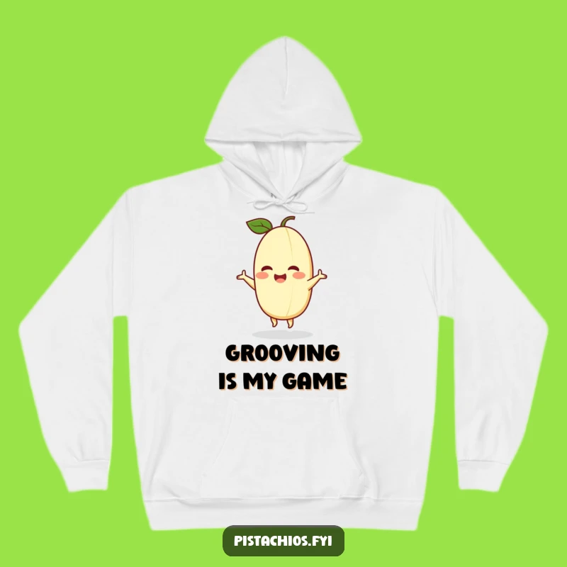 Funny Delighted Pistachio Hoodie: Cozy Dancing Nut, The Ultimate Warm and Funny Gift!