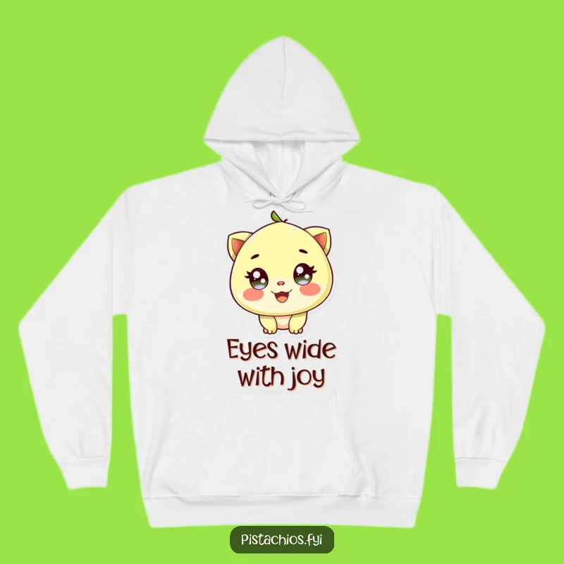 Funny Delighted Pistachio Sparkling Eyes Hoodie - Cozy & Radiant Nutty Wear, Perfect Gift